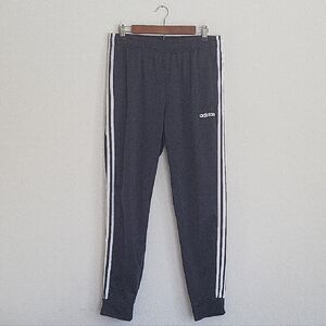 Adidas Women's Navy Joggers with White Stripes